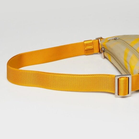 Burberry Yellow Check Nylon Shield Crossbody Bag - Picture 4 of 10